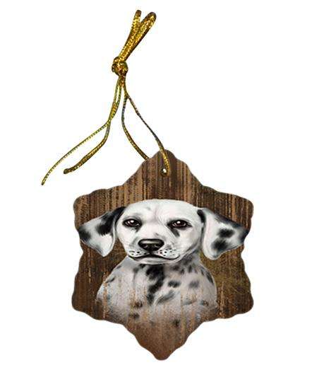 Rustic Dalmatian Dog Star Porcelain Ornament SPOR50385