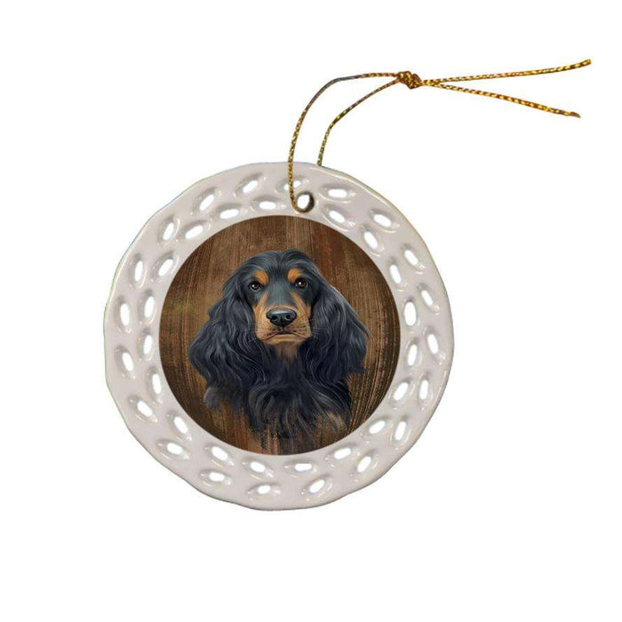 Rustic English Cocker Spaniel Dog Ceramic Doily Ornament DPOR50551