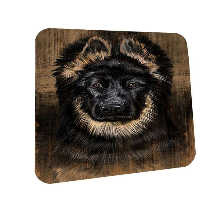 Rustic German Shepherd Dog Coasters Set of 4 CST50365