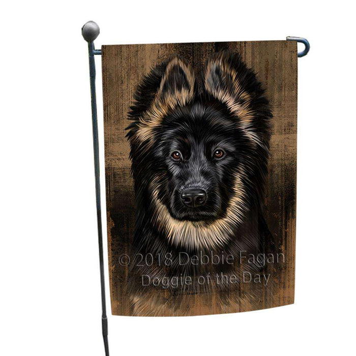 Rustic German Shepherd Dog Garden Flag GFLG50293