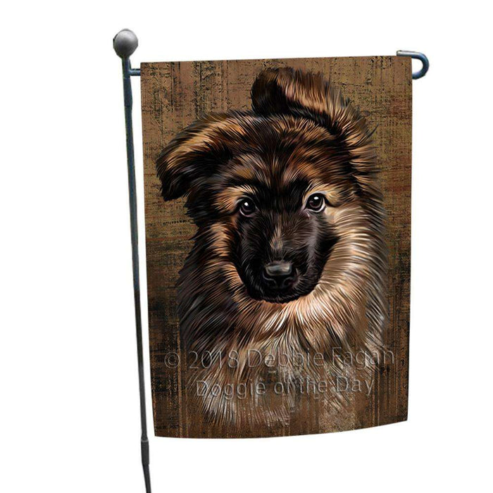 Rustic German Shepherd Dog Garden Flag GFLG50294