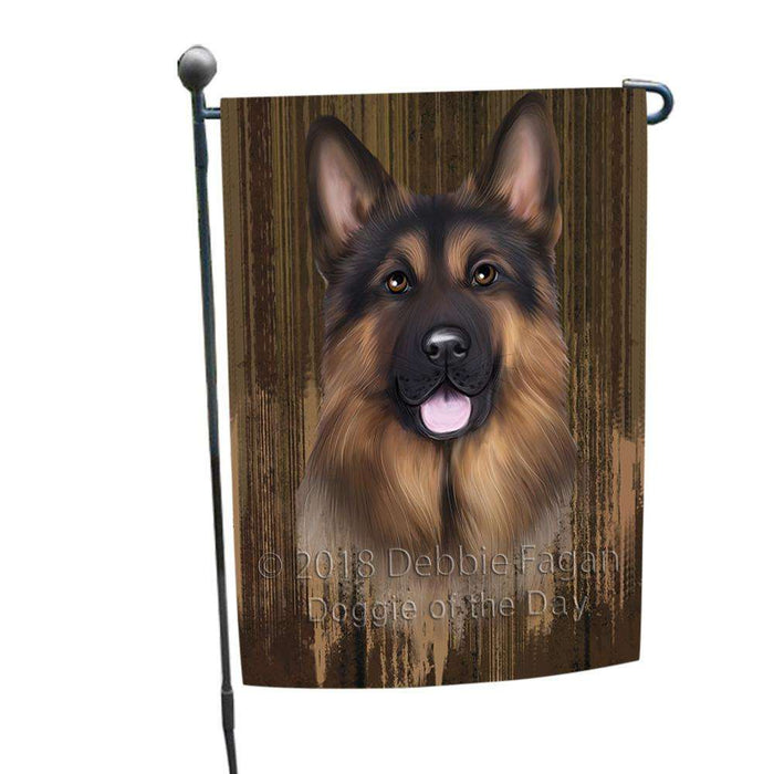 Rustic German Shepherd Dog Garden Flag GFLG50452