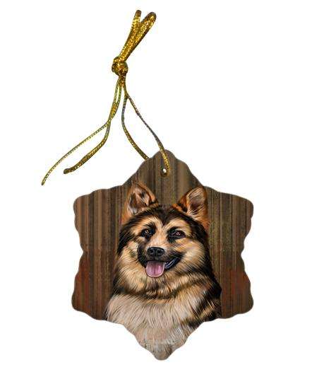 Rustic German Shepherd Dog Star Porcelain Ornament SPOR50397