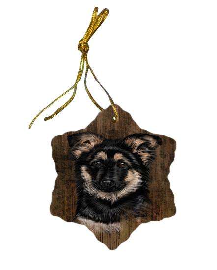 Rustic German Shepherd Dog Star Porcelain Ornament SPOR50400