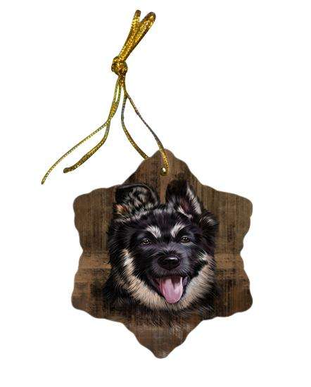 Rustic German Shepherd Dog Star Porcelain Ornament SPOR50401
