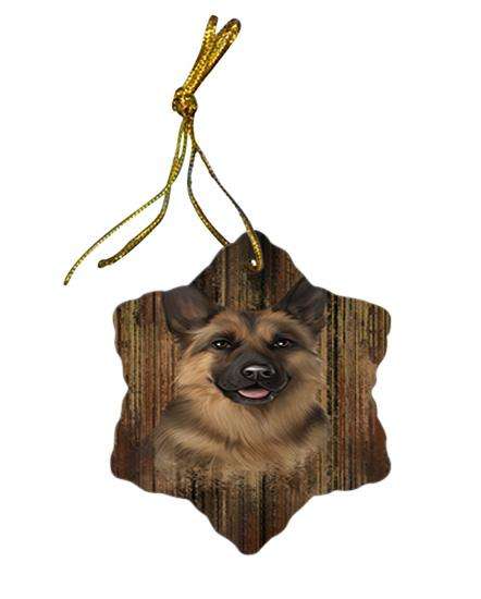 Rustic German Shepherd Dog Star Porcelain Ornament SPOR50549