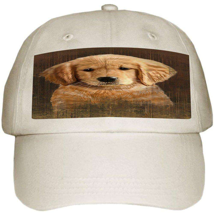 Rustic Golden Retriever Dog Ball Hat Cap HAT48459