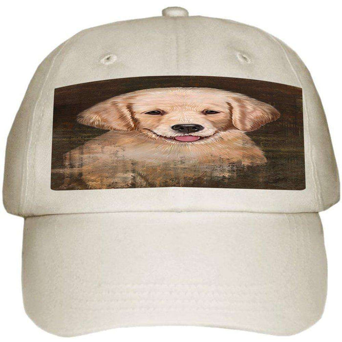 Rustic Golden Retriever Dog Ball Hat Cap HAT48468