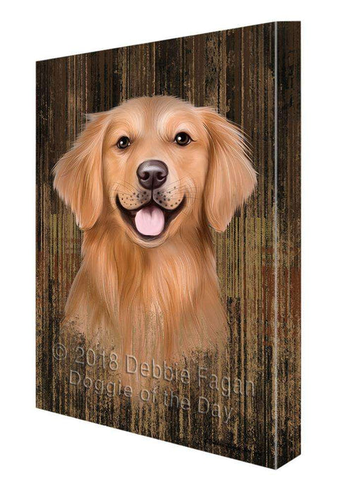 Rustic Golden Retriever Dog Canvas Print Wall Art Décor CVS71378
