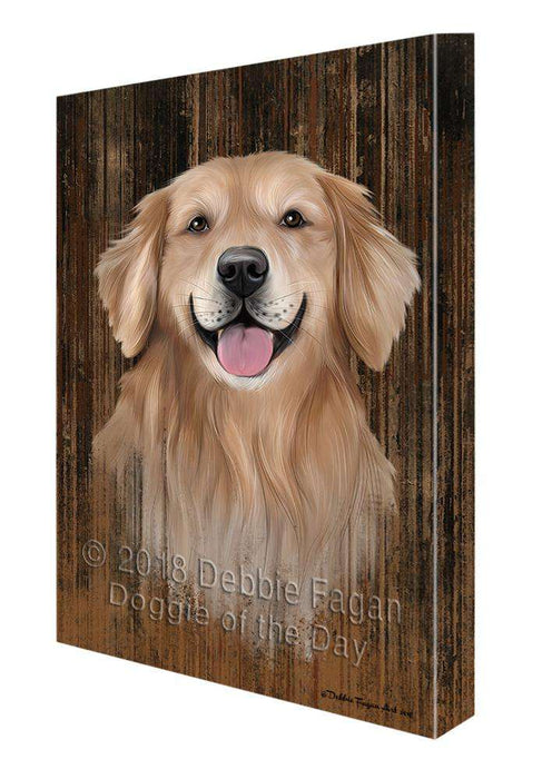 Rustic Golden Retriever Dog Canvas Print Wall Art Décor CVS71405