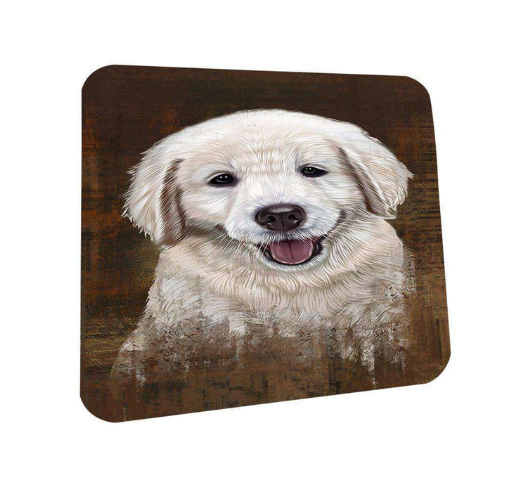 Rustic Golden Retriever Dog Coasters Set of 4 CST48200