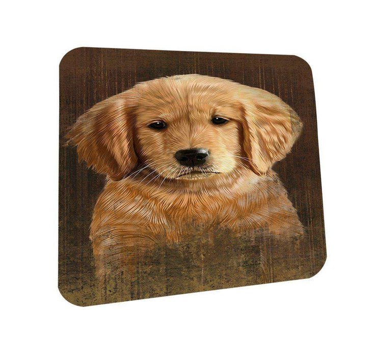 Rustic Golden Retriever Dog Coasters Set of 4 CST48201