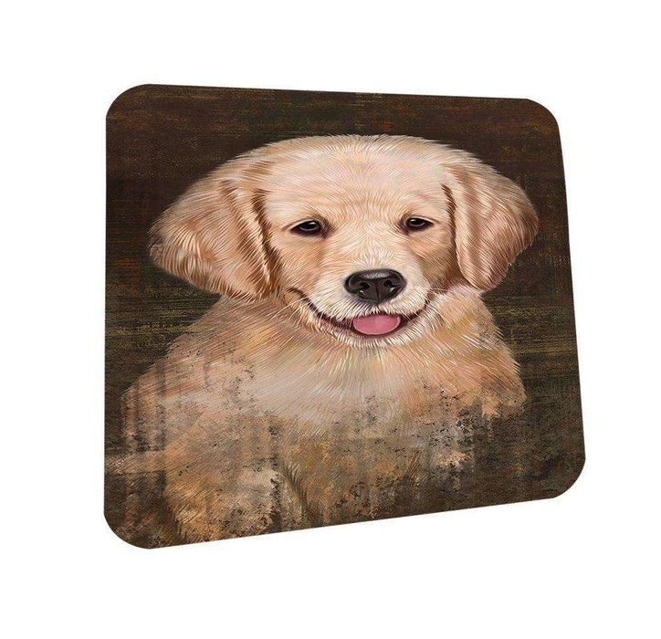 Rustic Golden Retriever Dog Coasters Set of 4 CST48204