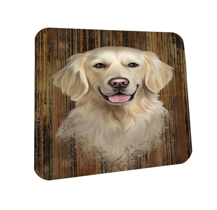 Rustic Golden Retriever Dog Coasters Set of 4 CST50521