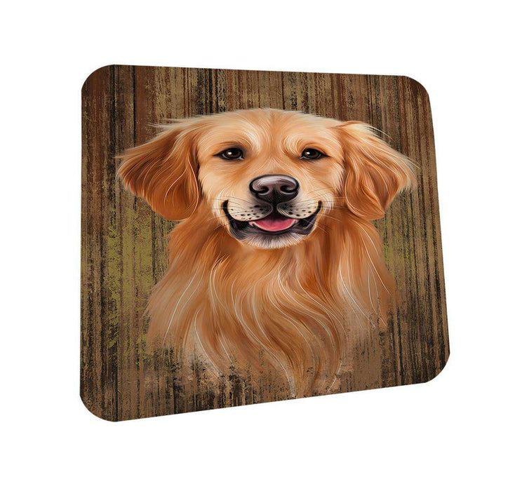 Rustic Golden Retriever Dog Coasters Set of 4 CST50522