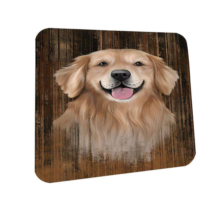 Rustic Golden Retriever Dog Coasters Set of 4 CST50523