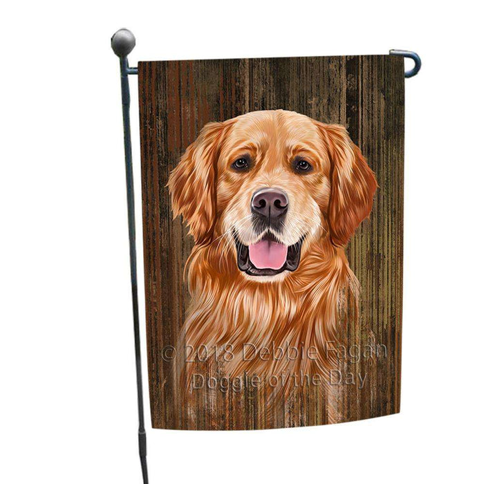 Rustic Golden Retriever Dog Garden Flag GFLG50298