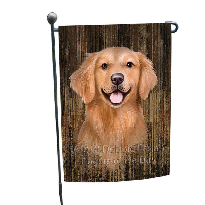 Rustic Golden Retriever Dog Garden Flag GFLG50454