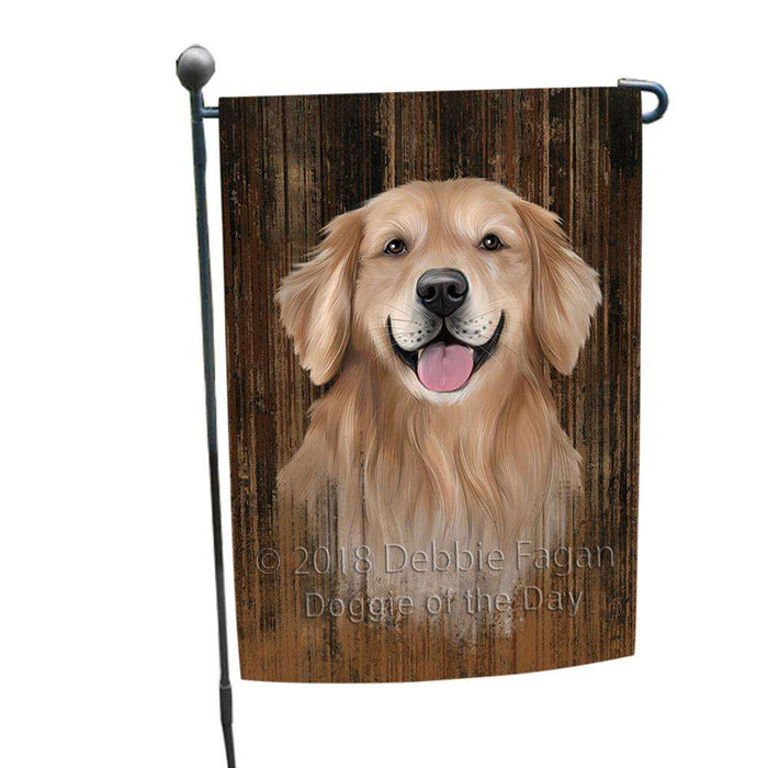 Rustic Golden Retriever Dog Garden Flag GFLG50457