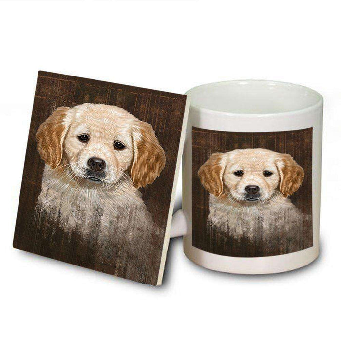 Rustic Golden Retriever Dog Mug and Coaster Set MUC48232