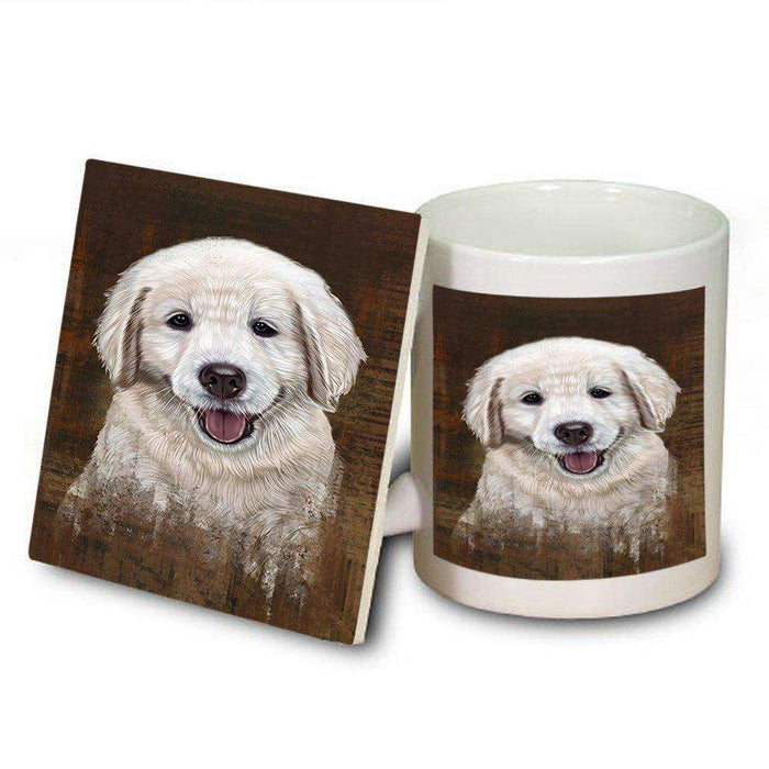 Rustic Golden Retriever Dog Mug and Coaster Set MUC48233