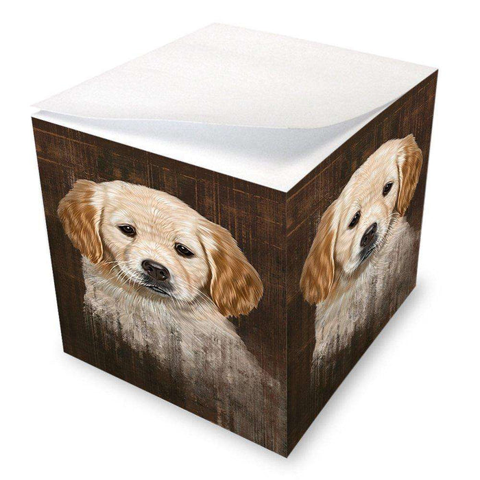 Rustic Golden Retriever Dog Note Cube NOC48240