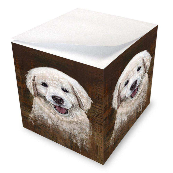 Rustic Golden Retriever Dog Note Cube NOC48241