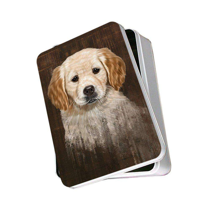 Rustic Golden Retriever Dog Photo Storage Tin PITN48240