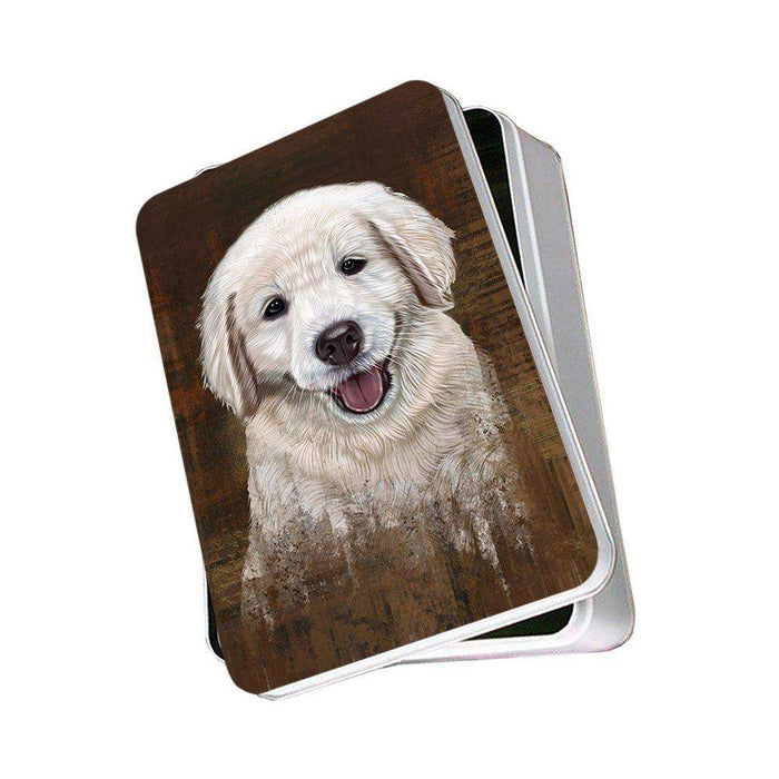Rustic Golden Retriever Dog Photo Storage Tin PITN48241