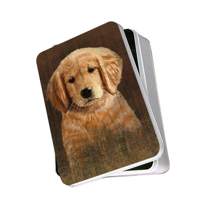 Rustic Golden Retriever Dog Photo Storage Tin PITN48242