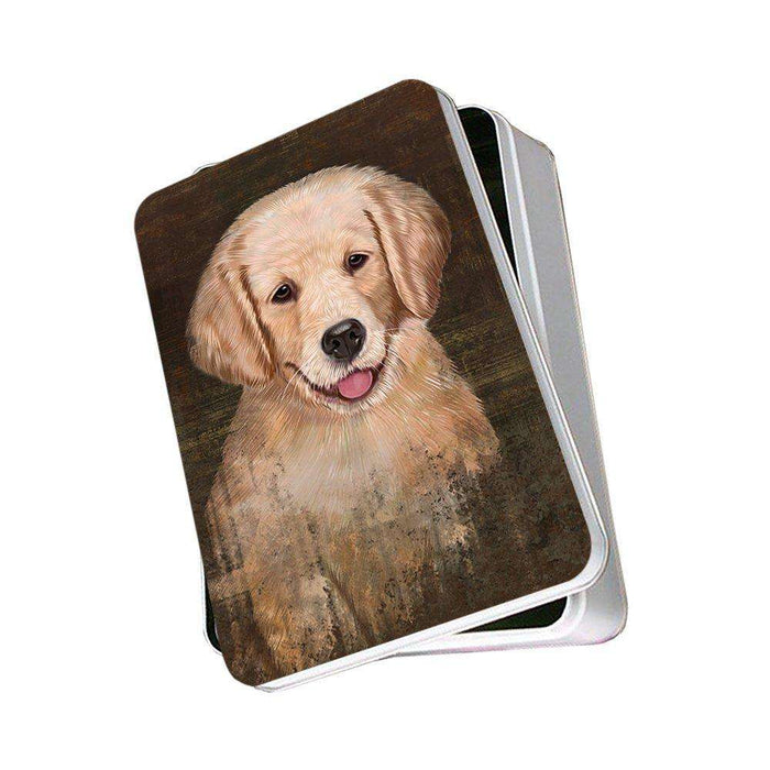 Rustic Golden Retriever Dog Photo Storage Tin PITN48245