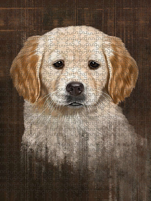 Rustic Golden Retriever Dog Puzzle with Photo Tin PUZL48573