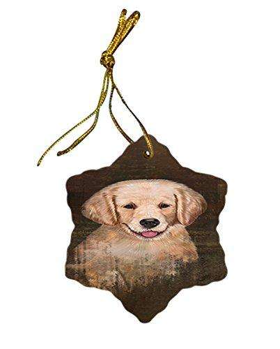 Rustic Golden Retriever Dog Star Porcelain Ornament SPOR48237