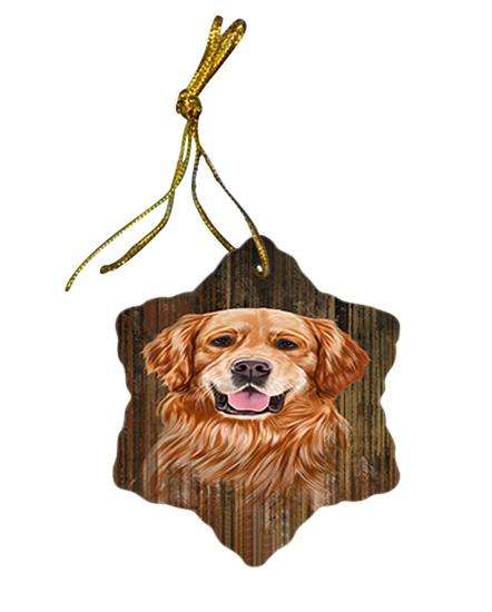 Rustic Golden Retriever Dog Star Porcelain Ornament SPOR50403