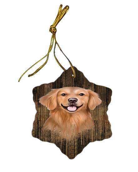 Rustic Golden Retriever Dog Star Porcelain Ornament SPOR50553