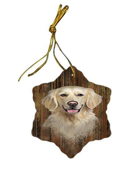 Rustic Golden Retriever Dog Star Porcelain Ornament SPOR50554