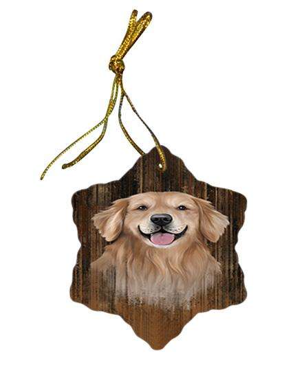 Rustic Golden Retriever Dog Star Porcelain Ornament SPOR50556