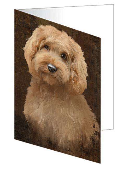 Rustic Goldendoodle Dog Handmade Artwork Assorted Pets Greeting Cards and Note Cards with Envelopes for All Occasions and Holiday Seasons GCD67346