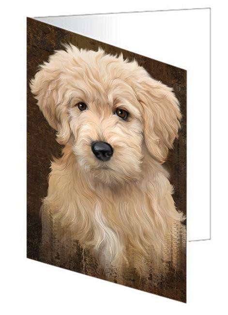 Rustic Goldendoodle Dog Handmade Artwork Assorted Pets Greeting Cards and Note Cards with Envelopes for All Occasions and Holiday Seasons GCD67349