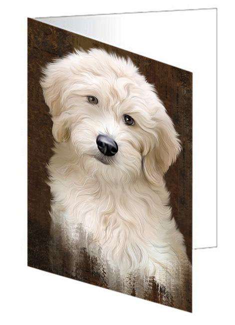 Rustic Goldendoodle Dog Handmade Artwork Assorted Pets Greeting Cards and Note Cards with Envelopes for All Occasions and Holiday Seasons GCD67352