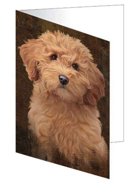 Rustic Goldendoodle Dog Handmade Artwork Assorted Pets Greeting Cards and Note Cards with Envelopes for All Occasions and Holiday Seasons GCD67355