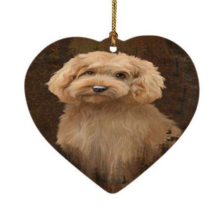 Rustic Goldendoodle Dog Heart Christmas Ornament HPOR54439