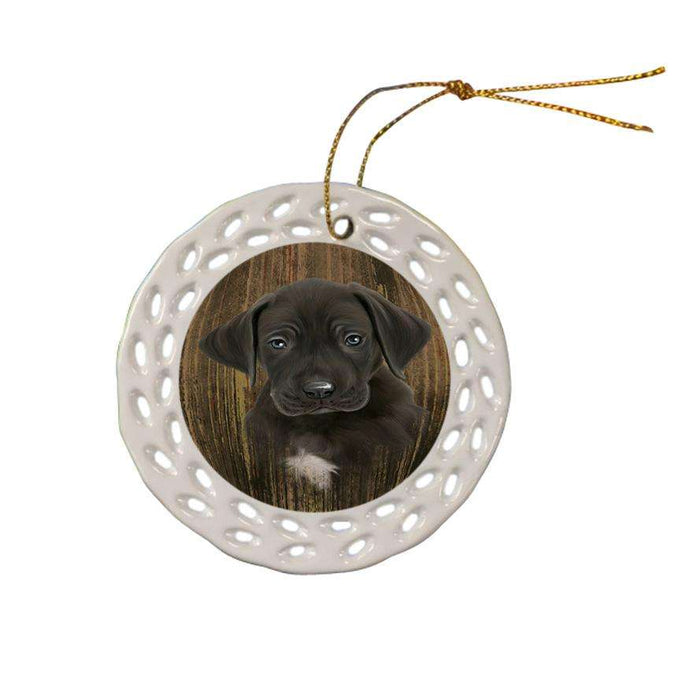 Rustic Great Dane Dog Ceramic Doily Ornament DPOR50413