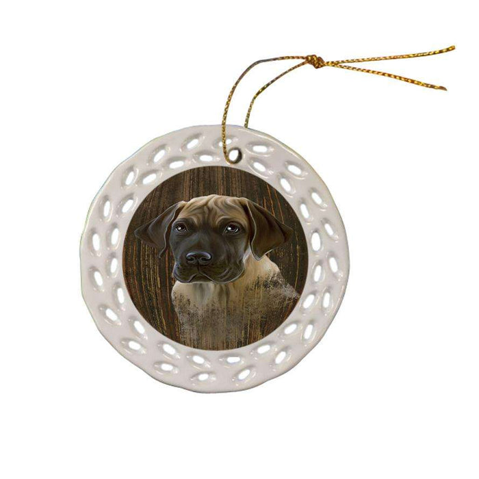 Rustic Great Dane Dog Ceramic Doily Ornament DPOR50415