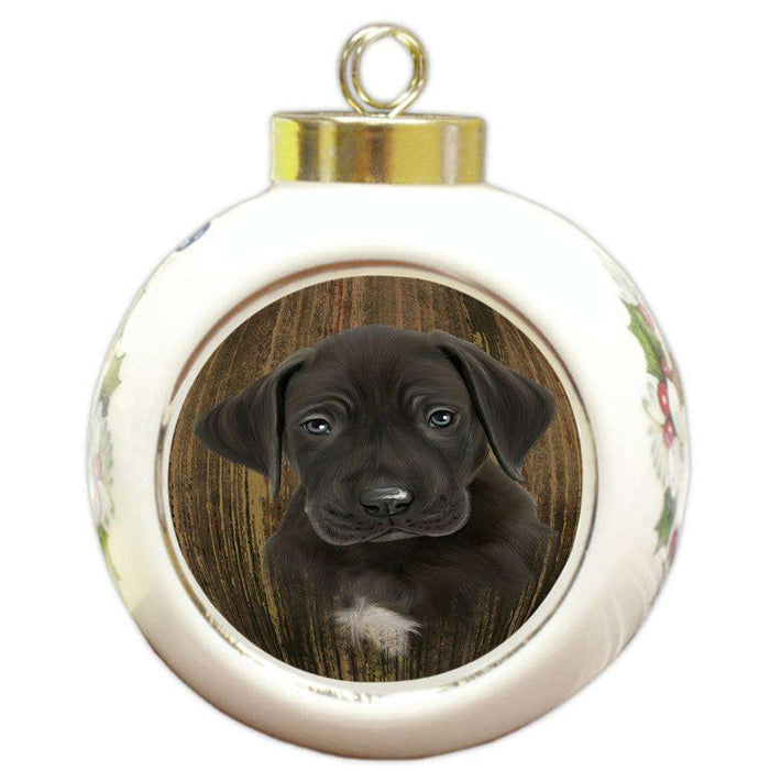 Rustic Great Dane Dog Round Ball Christmas Ornament RBPOR50413