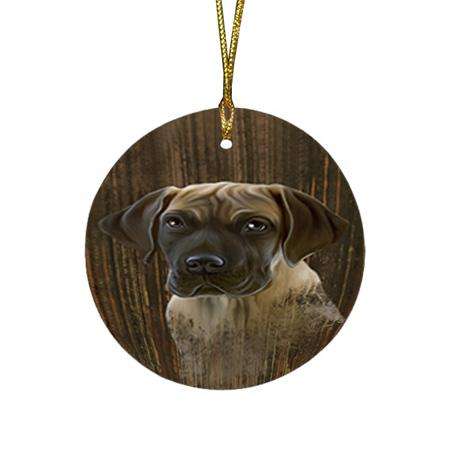 Rustic Great Dane Dog Round Flat Christmas Ornament RFPOR50406