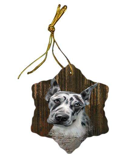 Rustic Great Dane Dog Star Porcelain Ornament SPOR50404