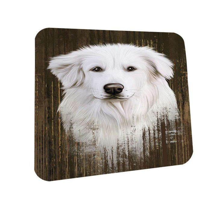 Rustic Great Pyrenee Dog Coasters Set of 4 CST50526