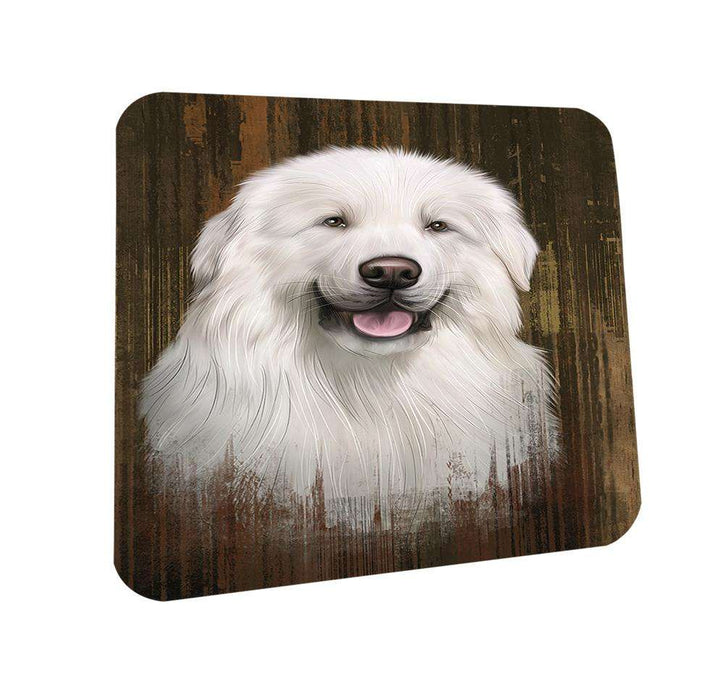 Rustic Great Pyrenee Dog Coasters Set of 4 CST50527