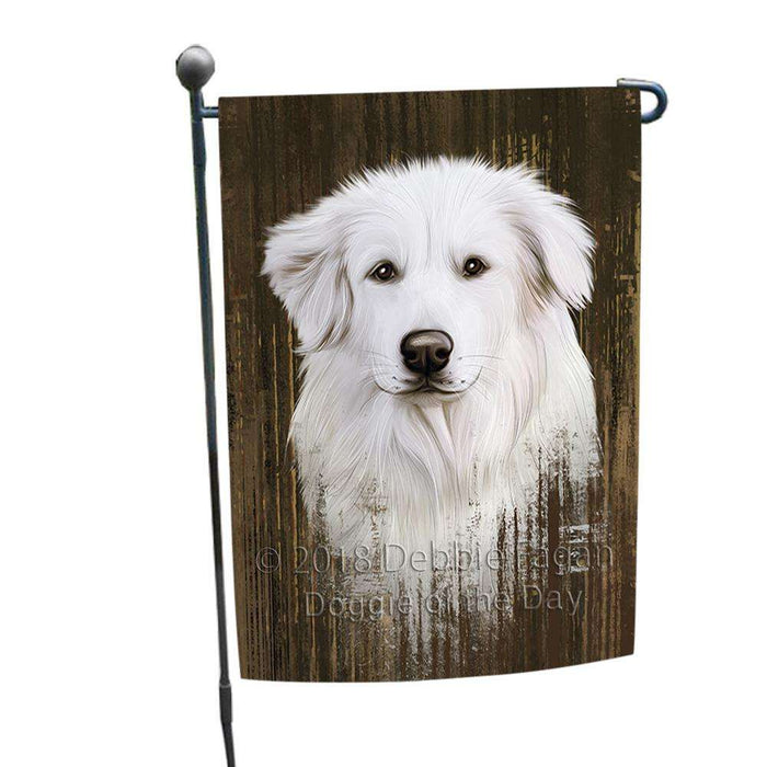 Rustic Great Pyrenee Dog Garden Flag GFLG50460